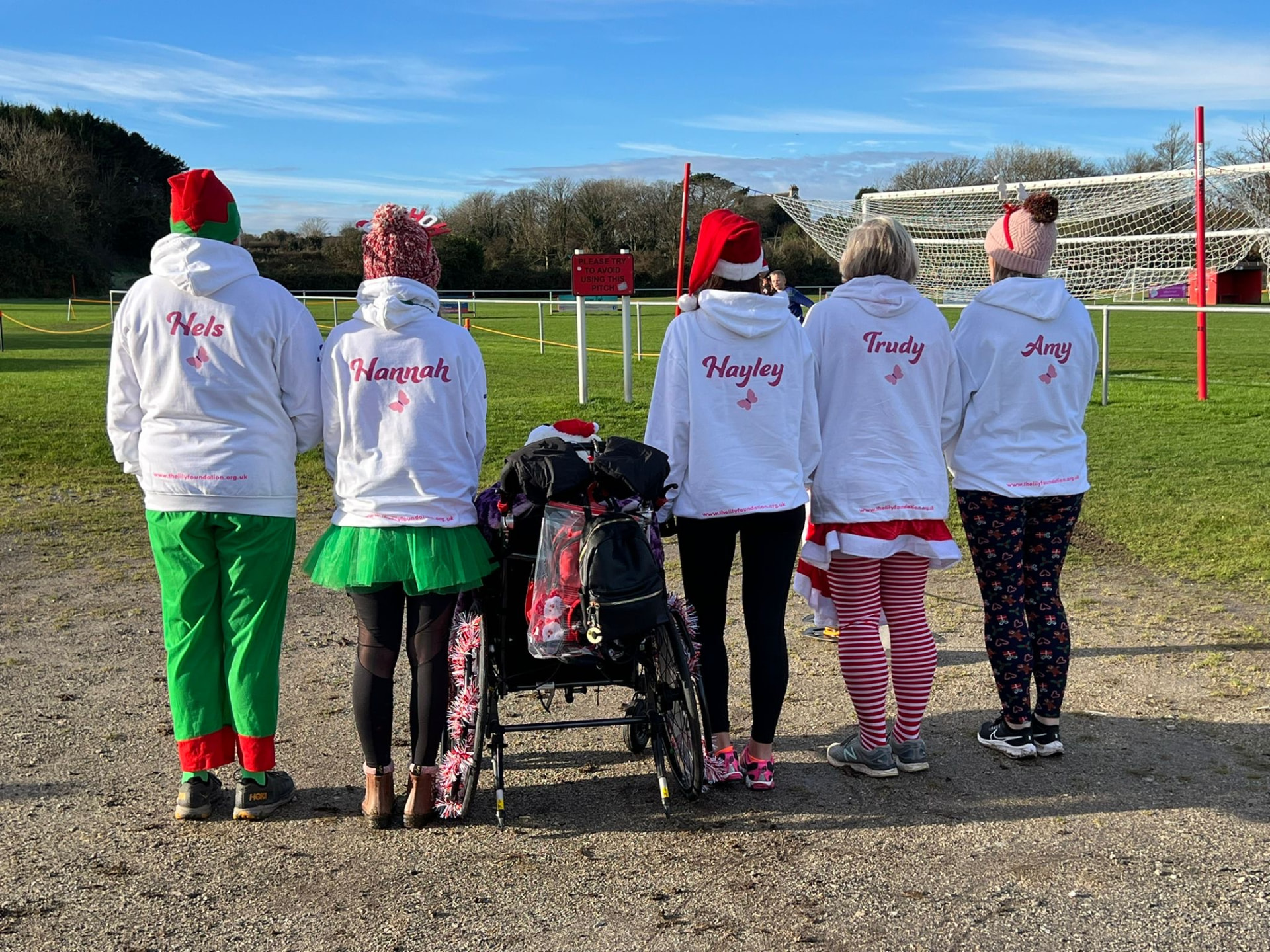 Team Jude ladies in Lily Foundation hoodies at Clijah Park